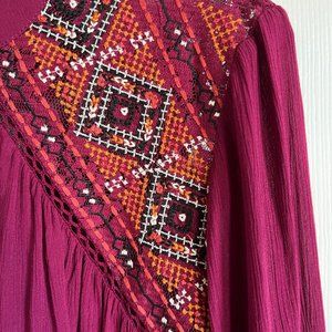 Boho Fun!  Blouse by Knox Rose  XL Feel good fabric! Flowy! Cool and Comfortable